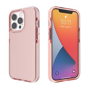 huismerk Two-color High Translucent Shockproof Protective Case For iPhone 13 Pro(Rose Gold)