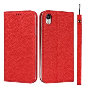 huismerk Litchi Textuur Horizontale Flip Top Laag Koeienhuid Lederen Case met Houder & Kaart Slots & Portemonnee & Strap & Wire Winder voor iPhone XR