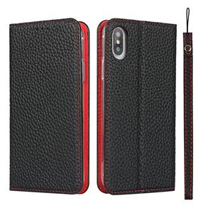 huismerk Litchi Textuur Horizontale Flip Top Laag Koeienhuid Lederen Case met Houder & Kaart Slots & Portemonnee & Strap & Wire Winder voor iPhone XS MAX