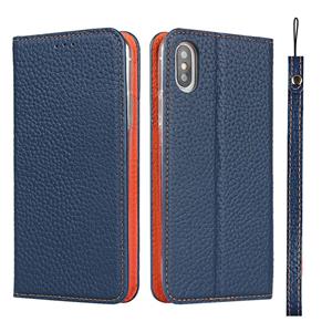 huismerk Litchi Textuur Horizontale Flip Top Laag Koeienhuid Lederen Case met Houder & Kaart Slots & Portemonnee & Strap & Wire Winder voor iPhone XS MAX