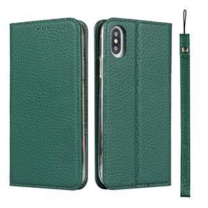 huismerk Litchi Texture Horizontale Flip Top Laag Koeienhuid Lederen Case met Houder & Kaart Slots & Portemonnee & Strap & Wire Winder voor iPhone XS MAX