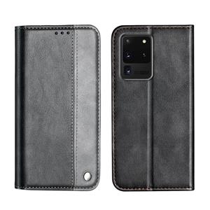 huismerk Voor Galaxy S20 Ultra Business Solid Color Stitching Horizontale Flip Lederen Behuizing met Houder & Card Slots (Grijs)