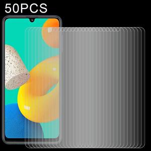 huismerk Voor Samsung Galaxy M32 50 stks 0.26mm 9H 2.5D gehard glasfilm