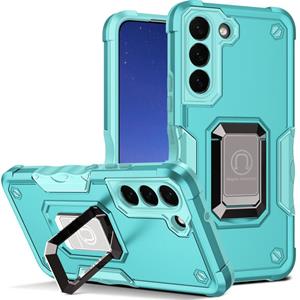 huismerk Voor Samsung Galaxy S22 5G Ringhouder Antislip Armor Phone Case (Mint Green)