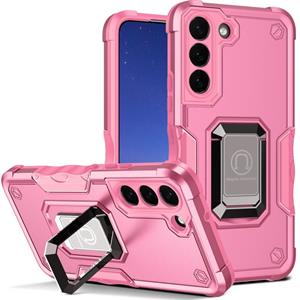 huismerk Voor Samsung Galaxy S22 5G Ringhouder Antislip Armor Phone Case (Pink)