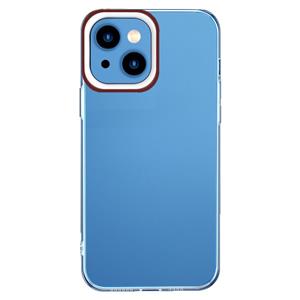 huismerk Transparante siliconencase voor iPhone 13 (wijnrood en wit)