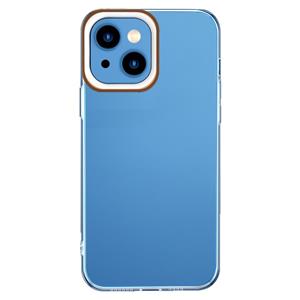 huismerk Transparante siliconencase voor iPhone 13 (bruin en wit)