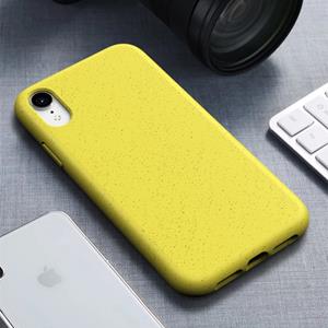 Huismerk Starry Series schokbestendig stro materiaal + TPU beschermhoes voor iPhone XR (geel)