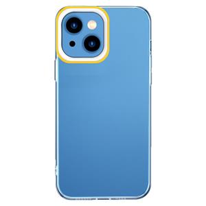 huismerk Transparante siliconencase voor iPhone 13 (geel en wit)