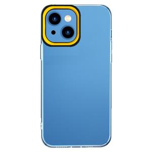 huismerk Transparante siliconencase voor iPhone 13 (zwart en geel)