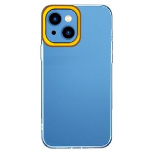 huismerk Transparante siliconencase voor iPhone 13 (bruin en geel)