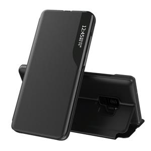 huismerk Voor Samsung Galaxy S9 Side Display Magnetic Shockproof Horizontale Flip Lederen Case met houder (zwart)