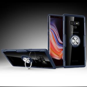 huismerk Krasbestendige TPU + acryl ring beugel beschermhoes voor Galaxy Note 9 (navy blauw)