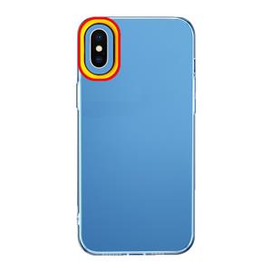 huismerk Transparante siliconencase voor iPhone XS MAX (rood en geel)