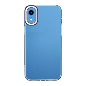 huismerk Transparante siliconencase voor iPhone XR (wijnrood en wit)