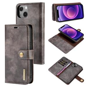 DG.ming Crazy Horse Texture Flip Afneembare Magnetische Lederen Case met Houder & Kaart Slots & Portemonnee voor iPhone 13