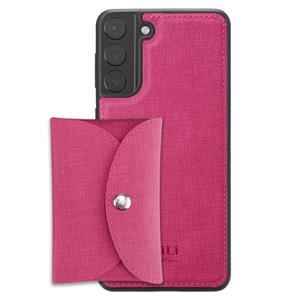 Voor Samsung Galaxy S21 5G ViLi T Serie TPU + PU Geweven Stof Magnetische Beschermhoes met Portemonnee (Rose Red)