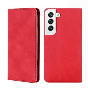 huismerk Voor Samaung Galaxy S22 5G Skin Feel Magnetic Horizontal Flip Lederen Case met Houder & Card Slots