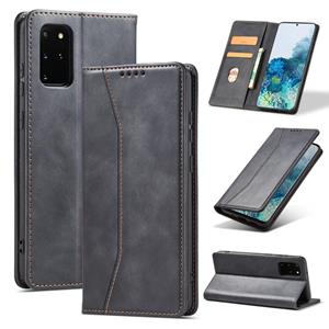 huismerk Voor Samsung Galaxy S20 5G huid-gevoel Kalfshuid textuur magnetische dual-fold horizontale flip lederen geval met houder en kaart slots &portemonnee (