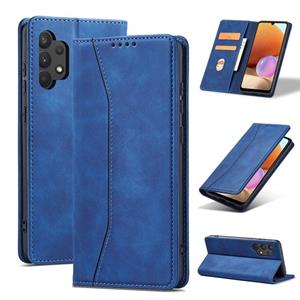 huismerk Voor Samsung Galaxy A32 5G Magnetische Dual-Fold Lederen Telefoonhoes