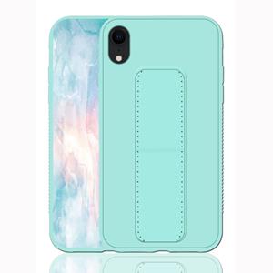 huismerk Voor iPhone XR schokbestendige PC + TPU beschermhoes met armband & houder (groen)