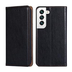 huismerk Voor Samaung Galaxy S22 5G Pure Kleur Magnetische Horizontale Flip Leren Case met Houder & Card Slot & Portemonnee (Zwart)