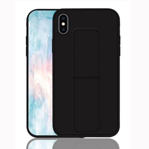 huismerk Voor iPhone XS shock proof PC + TPU beschermhoes met armband & houder (zwart)