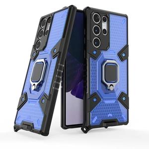 huismerk Voor Samsung Galaxy S22 Ultra 5G Space PC + TPU Ringhouder Beschermende telefoonhoes