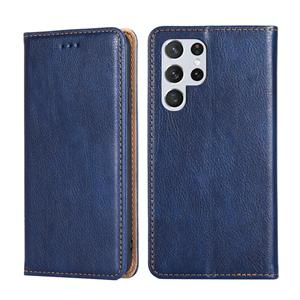 huismerk Voor Samaung Galaxy S22 Ultra 5G Pure Kleur Magnetische Horizontale Flip Leren Case Met Houder & Card Slot & Portemonnee