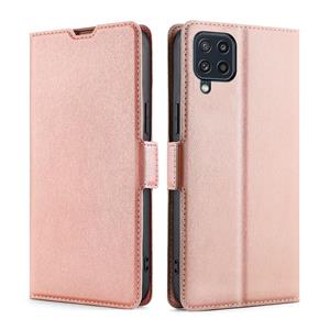 huismerk Voor Samsung Galaxy M32 Internationale versie Ultradunne spanning Side Buckle PU + TPU Horizontale Flip Leren Case met Houder & Card Slot (Rose Gold)