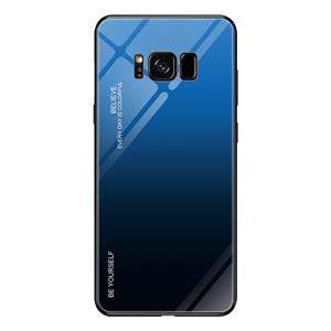 huismerk Voor Galaxy S8 gradiënt kleur glas geval (blauw)