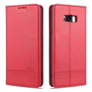 Voor Samsung Galaxy S8 AZNS Magnetic Calf Texture Horizontale Flip Lederen case met kaartslots & portemonnee(rood)