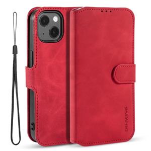 DG.Ming Retro Oil Side Horizontal Flip Lederen Case met Houder & Card Slots & Portemonnee voor iPhone 13 Mini