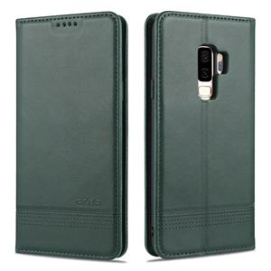 Voor Samsung Galaxy S9 AZNS Magnetic Calf Texture Horizontale Flip Lederen case met kaartslots & portemonnee (Donkergroen)