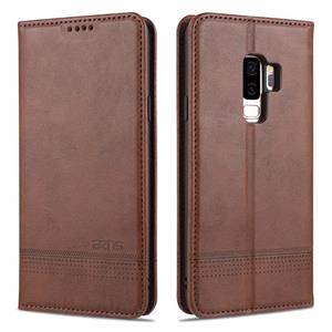 Voor Samsung Galaxy S9+ AZNS Magnetic Calf Texture Horizontale Flip Lederen Case met Kaartslots & Wallet (Donkerbruin)