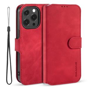 DG.ming Retro Oil Side Horizontal Flip Leren Case met Houder & Card Slots & Portemonnee voor iPhone 13 Pro