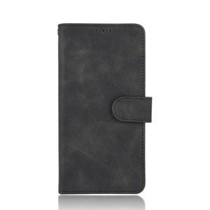 huismerk Voor Samsung Galaxy Note20 Solid Color Skin Feel Magnetic Buckle Horizontal Flip Calf Texture PU Leather Case met Holder & Card Slots & Wallet(Black)