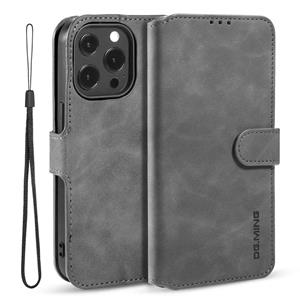 DG.ming Retro Oil Side Horizontal Flip Lederen Case met Houder & Card Slots & Portemonnee voor iPhone 13 Pro