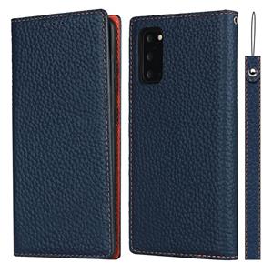 huismerk Voor Samsung Galaxy S20 Litchi Textuur Horizontale Flip Top Laag Koeienhuid Lederen Case met Houder & Kaart Slots & Portemonnee & Strap & Wire Winder