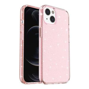 huismerk Schokbestendige Terminator stijl glitter poeder beschermende hoesje voor iPhone 13 (roze)