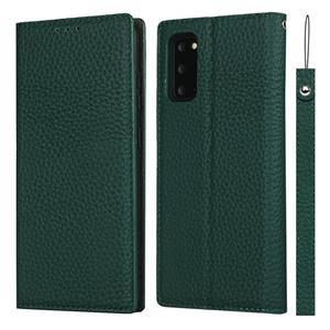 huismerk Voor Samsung Galaxy S20 Litchi Textuur Horizontale Flip Top Laag Koeienhuid Lederen Case met Houder & Kaart Slots & Portemonnee & Strap & Wire Winder