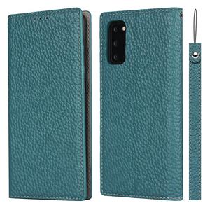 huismerk Voor Samsung Galaxy S20 Litchi Textuur Horizontale Flip Top Laag Koeienhuid Lederen Case met Houder & Kaart Slots & Portemonnee & Strap & Wire Winder