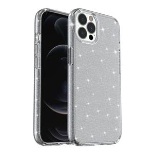 huismerk Schokbestendige Terminator stijl glitter poeder beschermende hoesje voor iPhone 13 Pro (grijs)