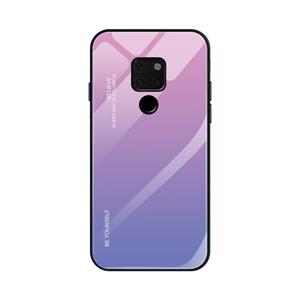 Huismerk Voor Huawei Mate 20 Gradient Color Glass Case (Light Purple)