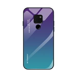 Huismerk Voor Huawei Mate 20 Gradient Color Glass Case (Paars)