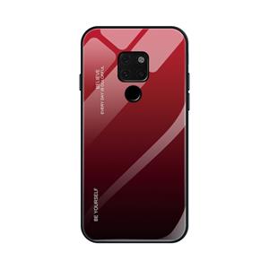 Huismerk Voor Huawei Mate 20 Gradient Color Glass Case (Rood)