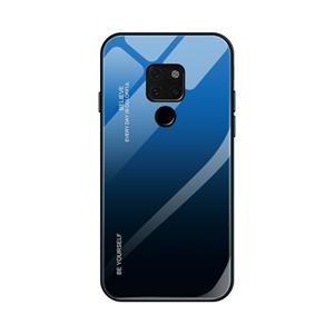 Huismerk Voor Huawei mate 20 gradiënt kleur glas geval (blauw)