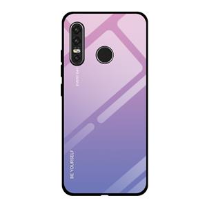 Huismerk Voor Huawei P30 Lite Gradient Color Glass Case (Light Purple)