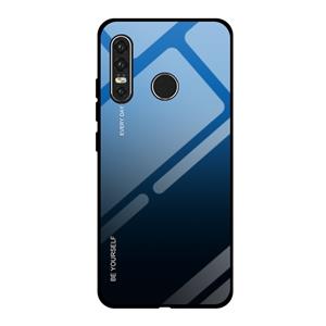 Huismerk Voor Huawei P30 Lite gradiënt kleur glas geval (blauw)