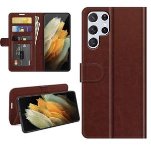 huismerk Voor Samsung Galaxy S22 Ultra 5G R64 Texture Single Horizontal Flip Bescherming Case met Houder & Card Slots & Portemonnee & Photo Frame (Brown)